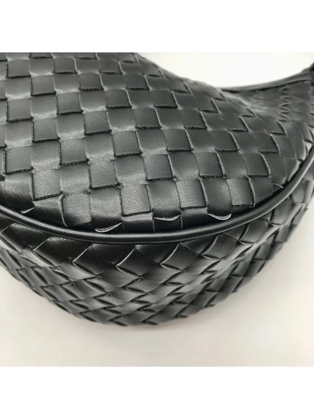 On 34th Black Woven Crossbody Convertible Satchel Bag